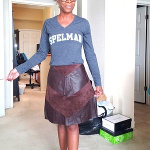 Zara Faux Suede & Leather mini skirt NWT